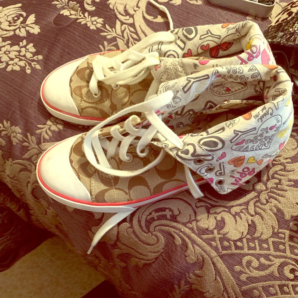 Authentic Coach Poppy Hi Top Shoes Size 6